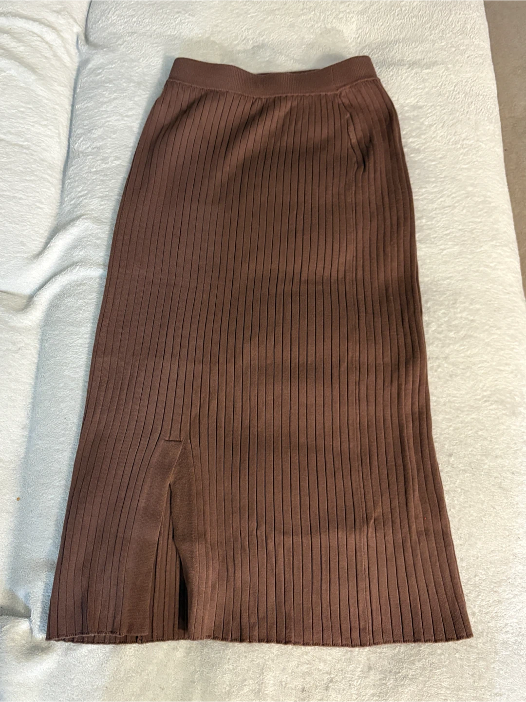 GU Ribbed Brown Midi Skirt - photo 3