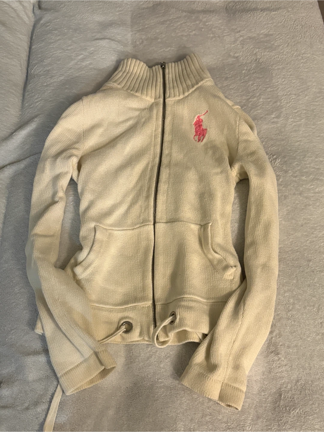 Ralph Lauren Cream Knit Zip-Up Hoodie - photo 2