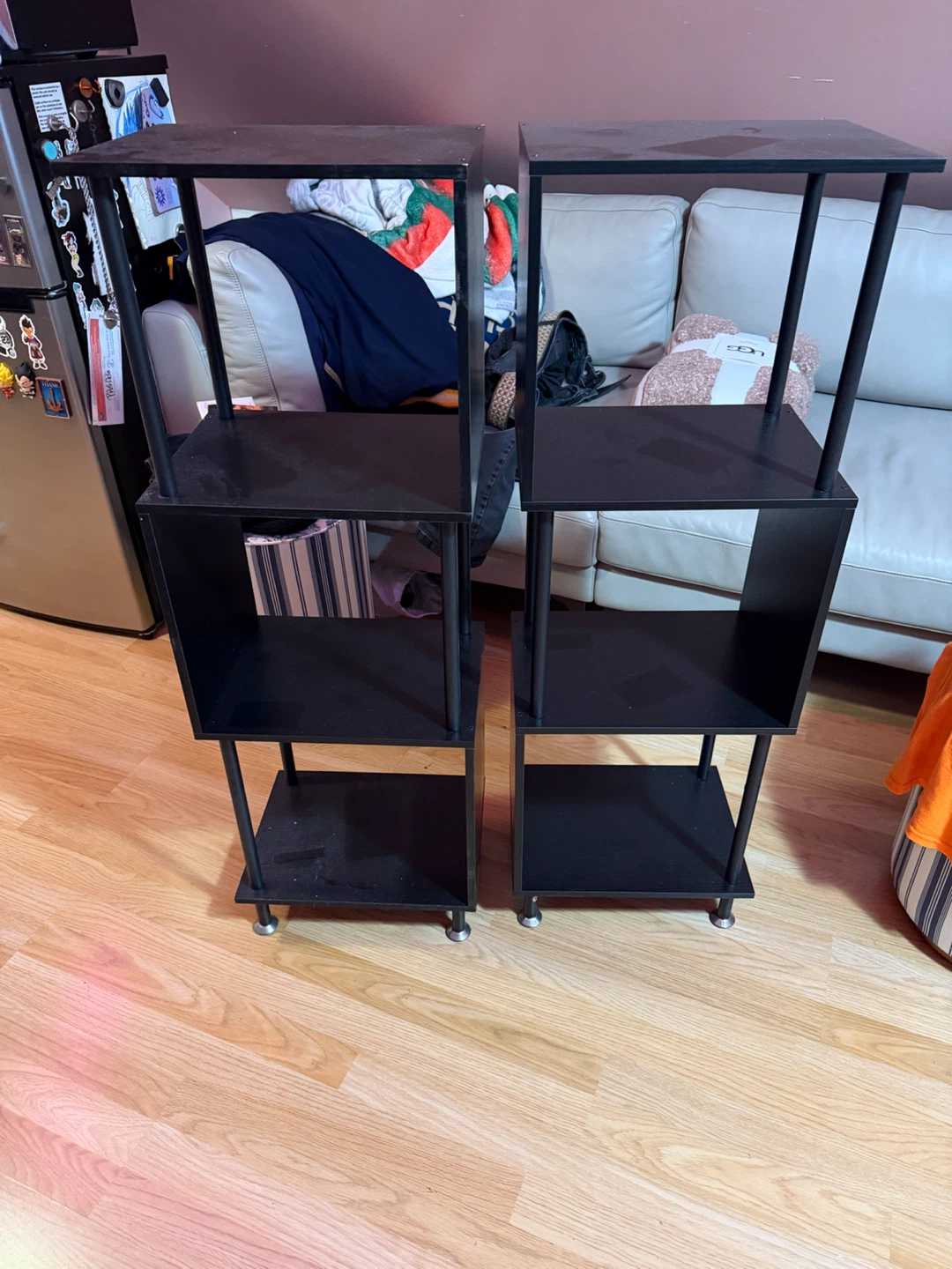 Set of Two Black Open Shelving Units