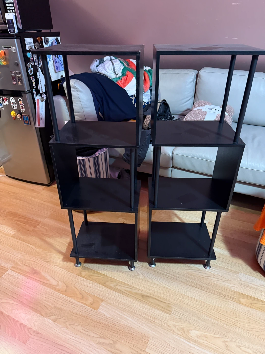 Set of Two Black Open Shelving Units - photo 2