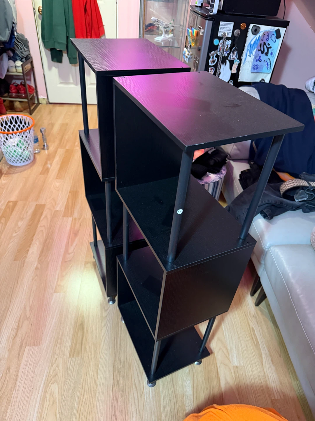 Set of Two Black Open Shelving Units - photo 3