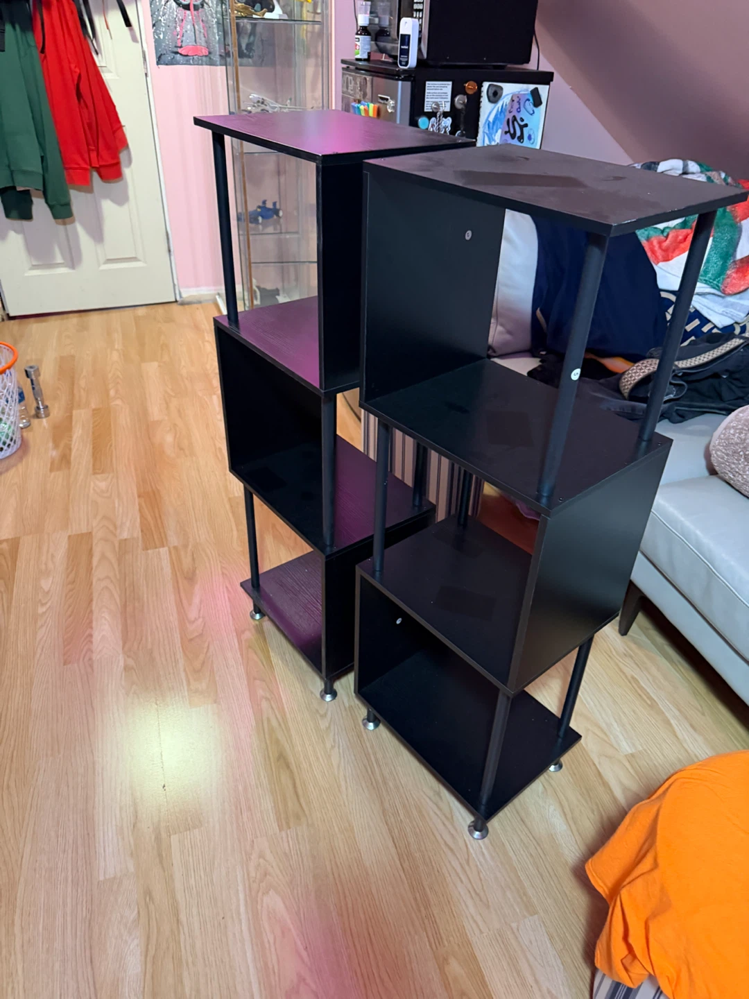 Set of Two Black Open Shelving Units - photo 4