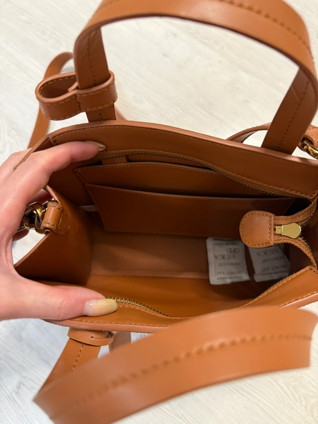 Two-Tone Canvas and Brown Leather Bag - photo 2