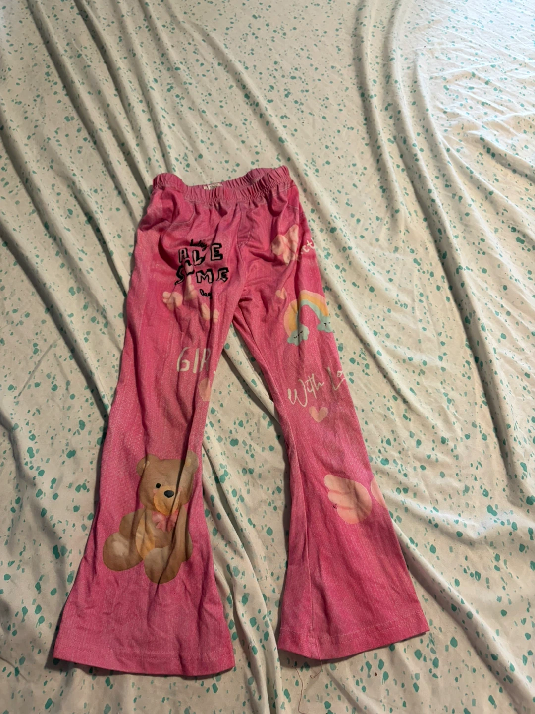 SHEIN Pink Graphic Print Pants