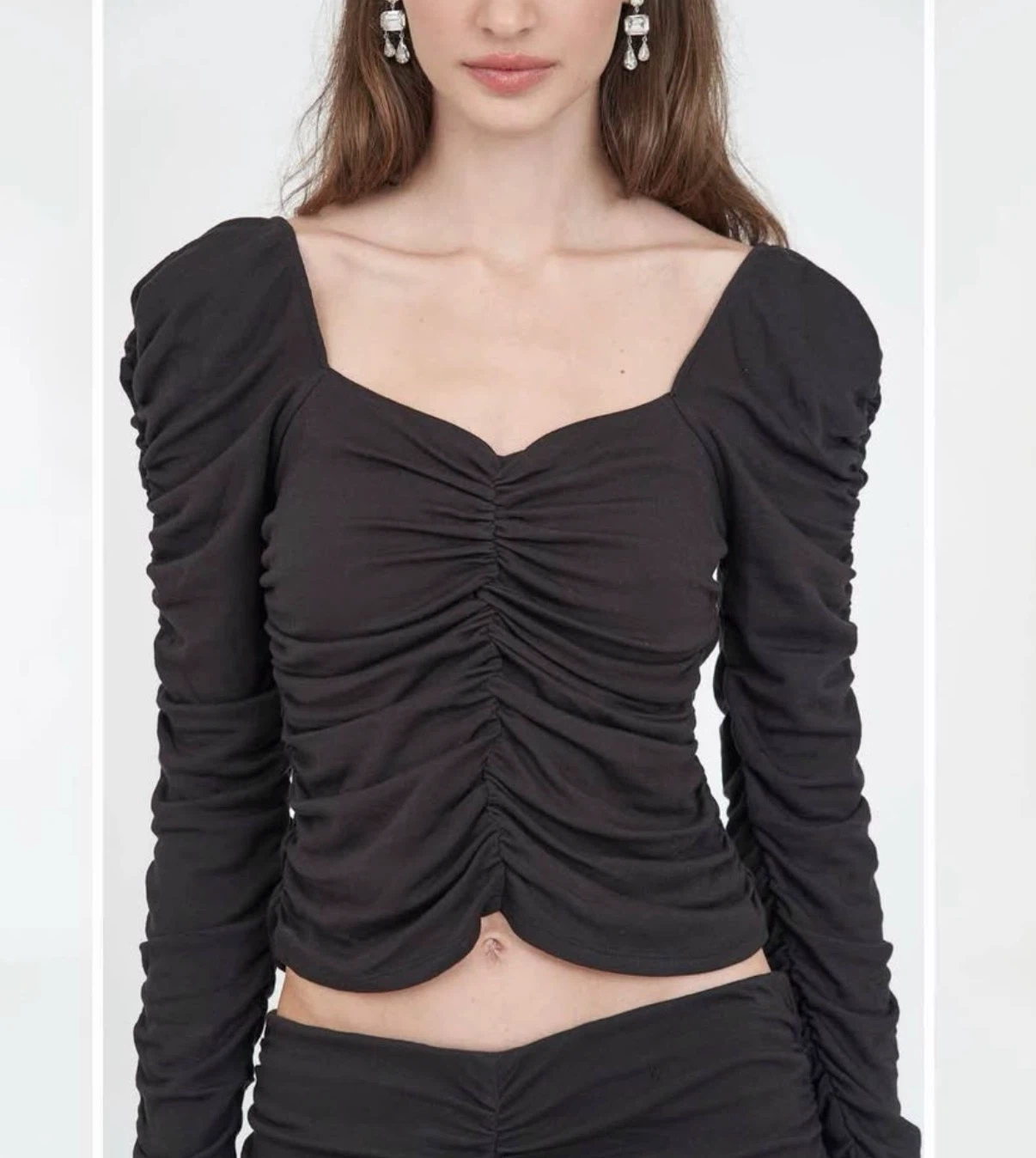 Kirious Ruched Mesh Top