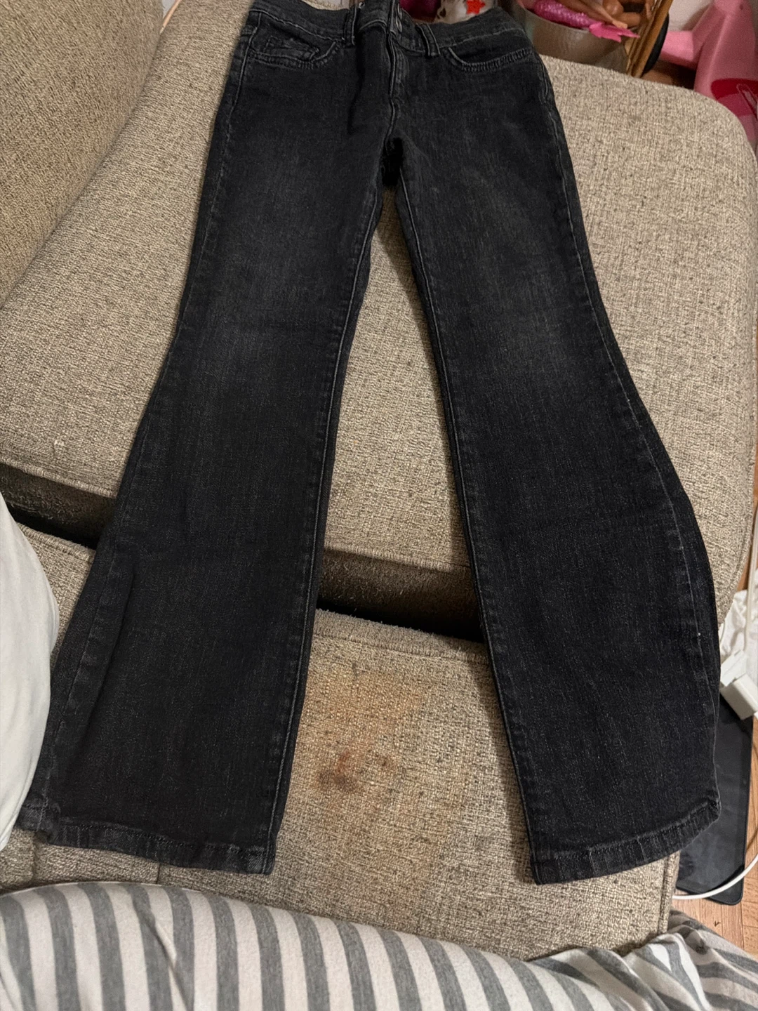 Justice black flare jeans