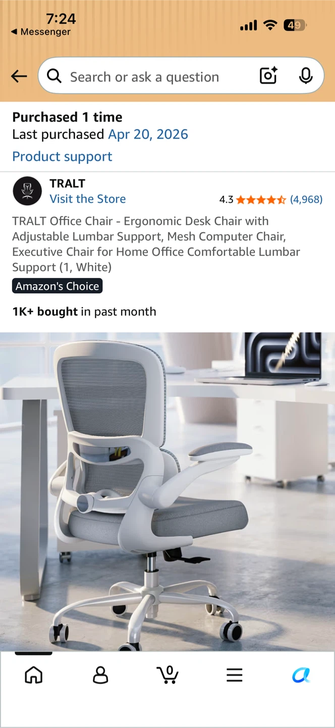 New Ergonomic Office Chair - White - photo 4
