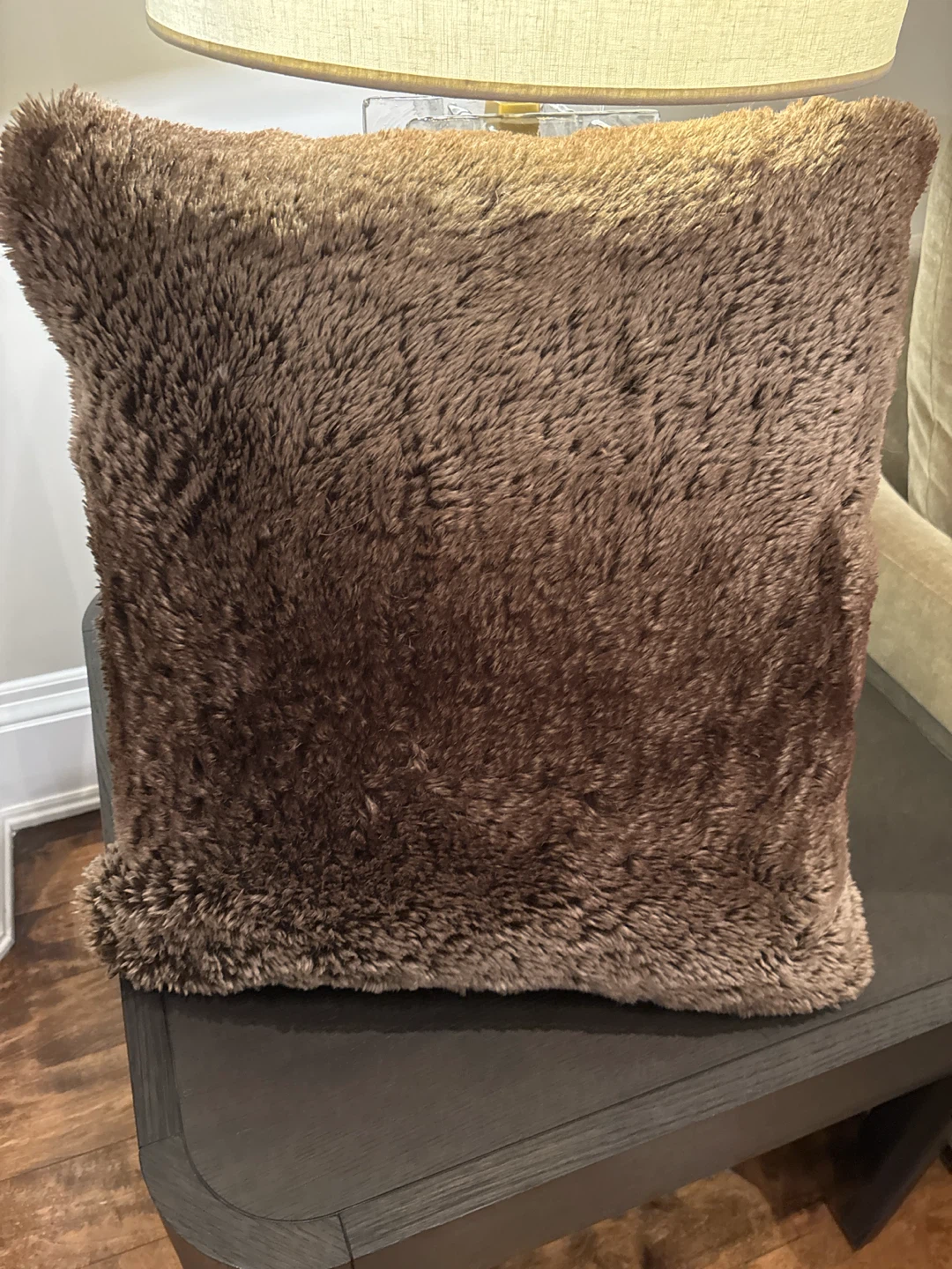 Restoration Hardware Brown Faux Fur Throw Pillow - photo 2
