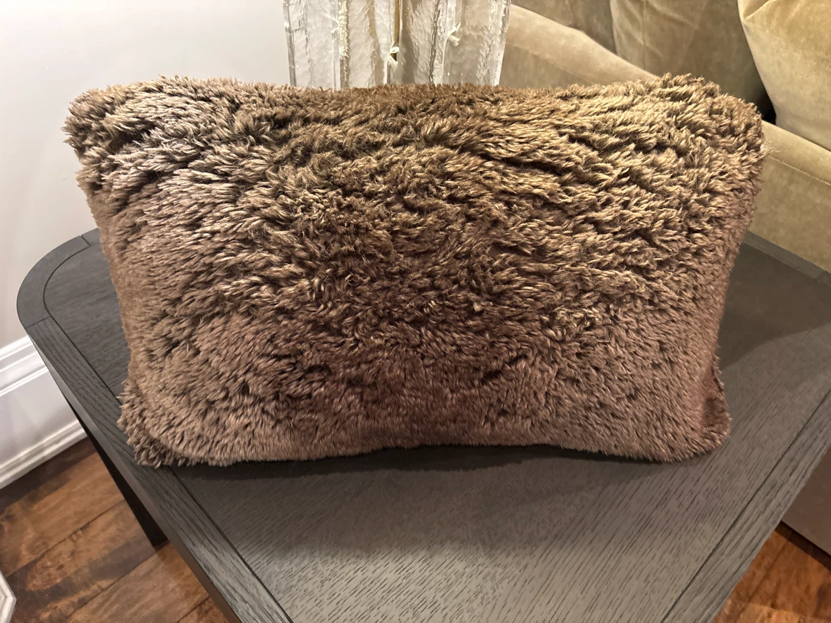 Restoration Hardware Brown Faux Fur Throw Pillow - photo 3