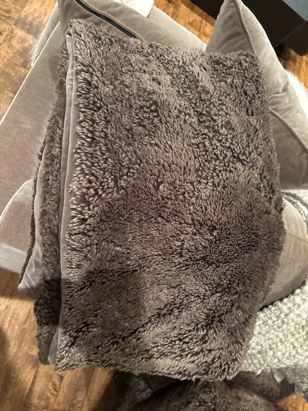 Restoration Hardware Brown Faux Fur Throw Pillow - photo 4