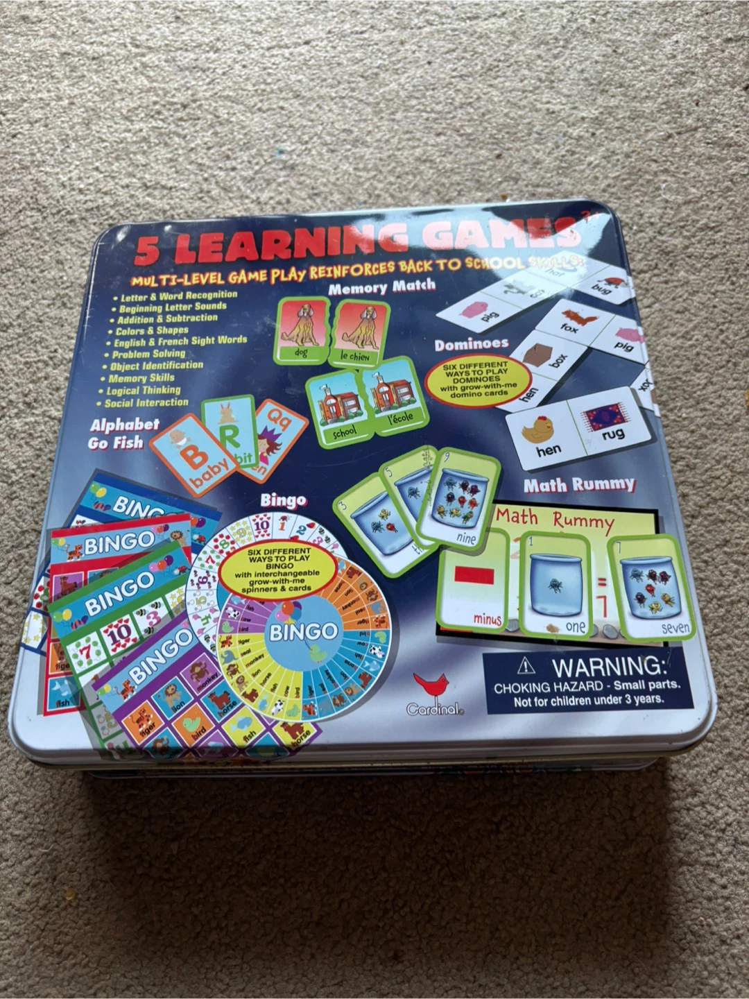 Cardinal 5 Learning Games Tin Set