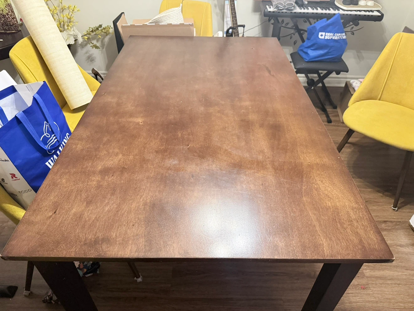 Large Dark Brown Dining Table and Chairs - photo 2