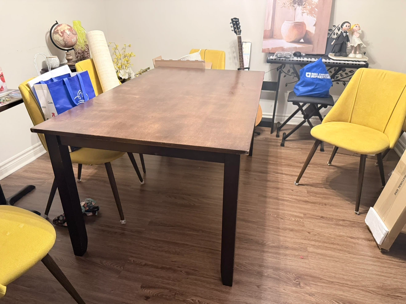 Large Dark Brown Dining Table and Chairs - photo 4