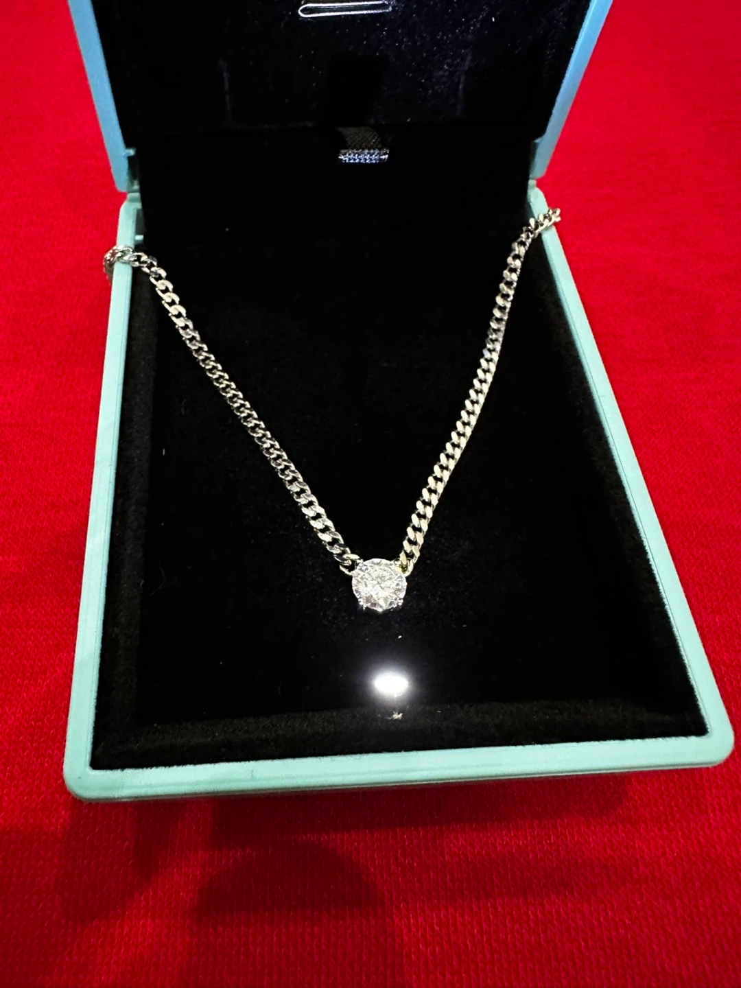 Moissanite Pendant on a Sterling Silver Chain - photo 2