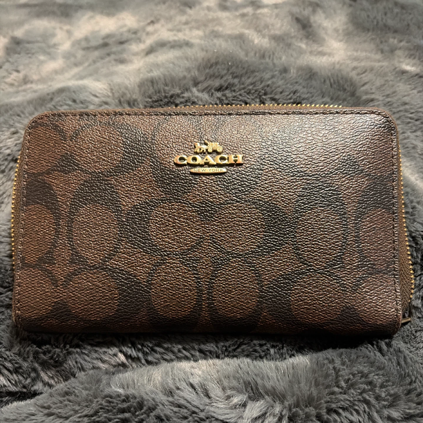 Coach Signature Zip-Around Wallet