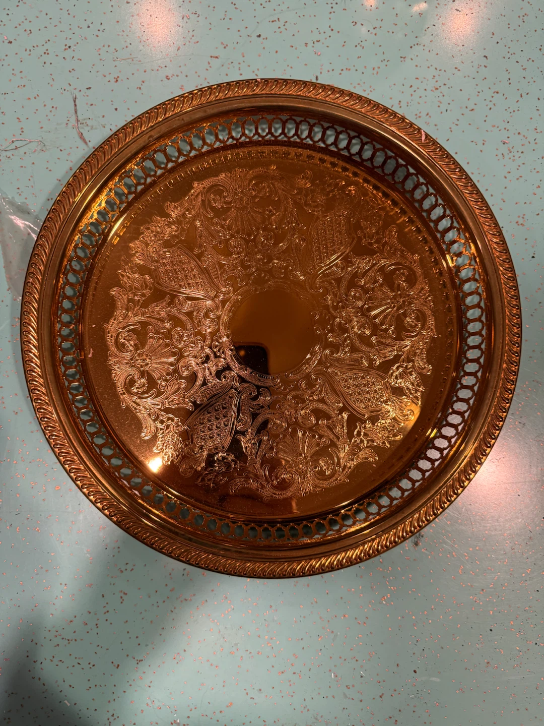 Wm. Rogers Silver Plated Brass Tray