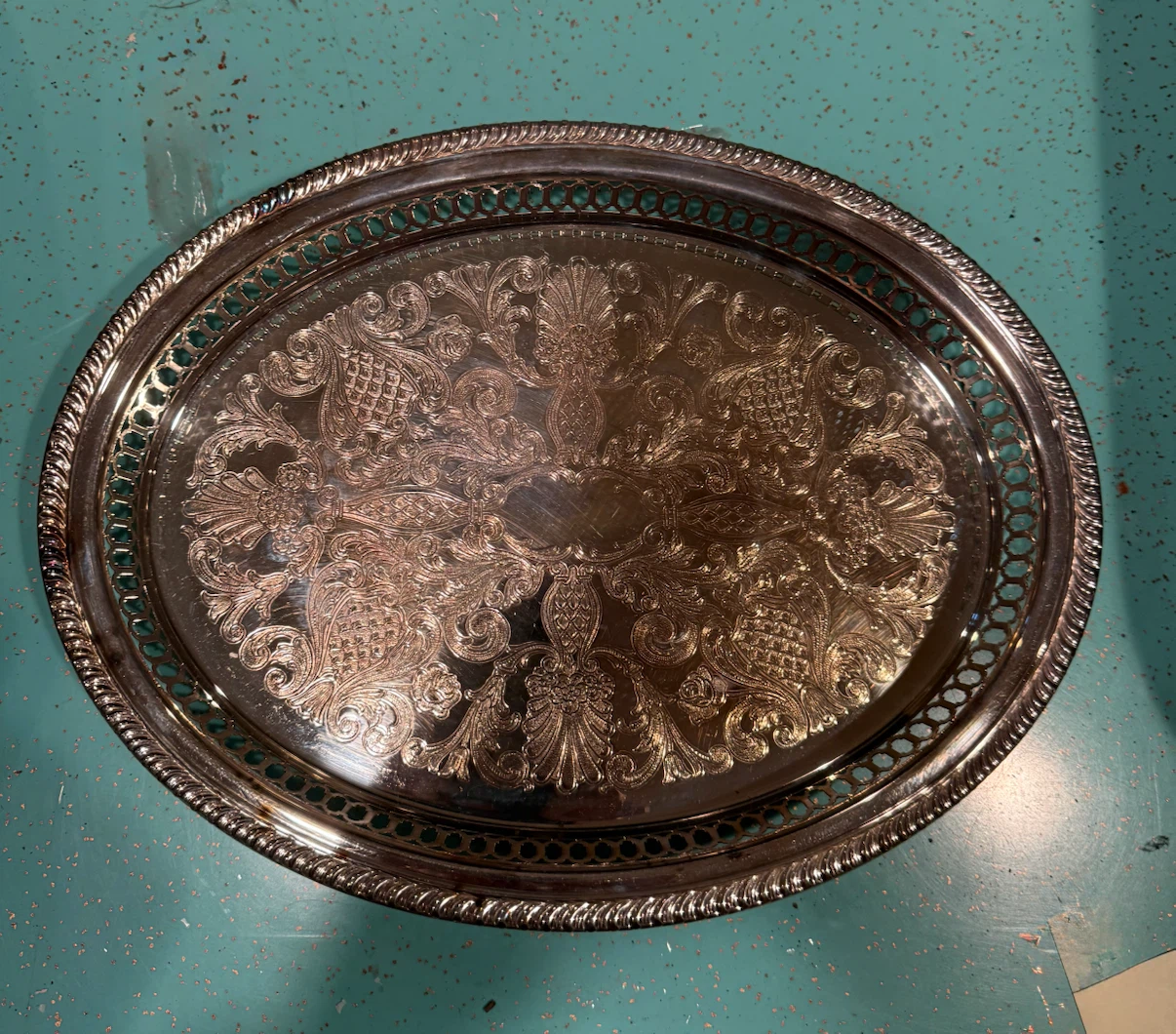 Wm. A. Rogers Silver-Plated Brass Serving Tray