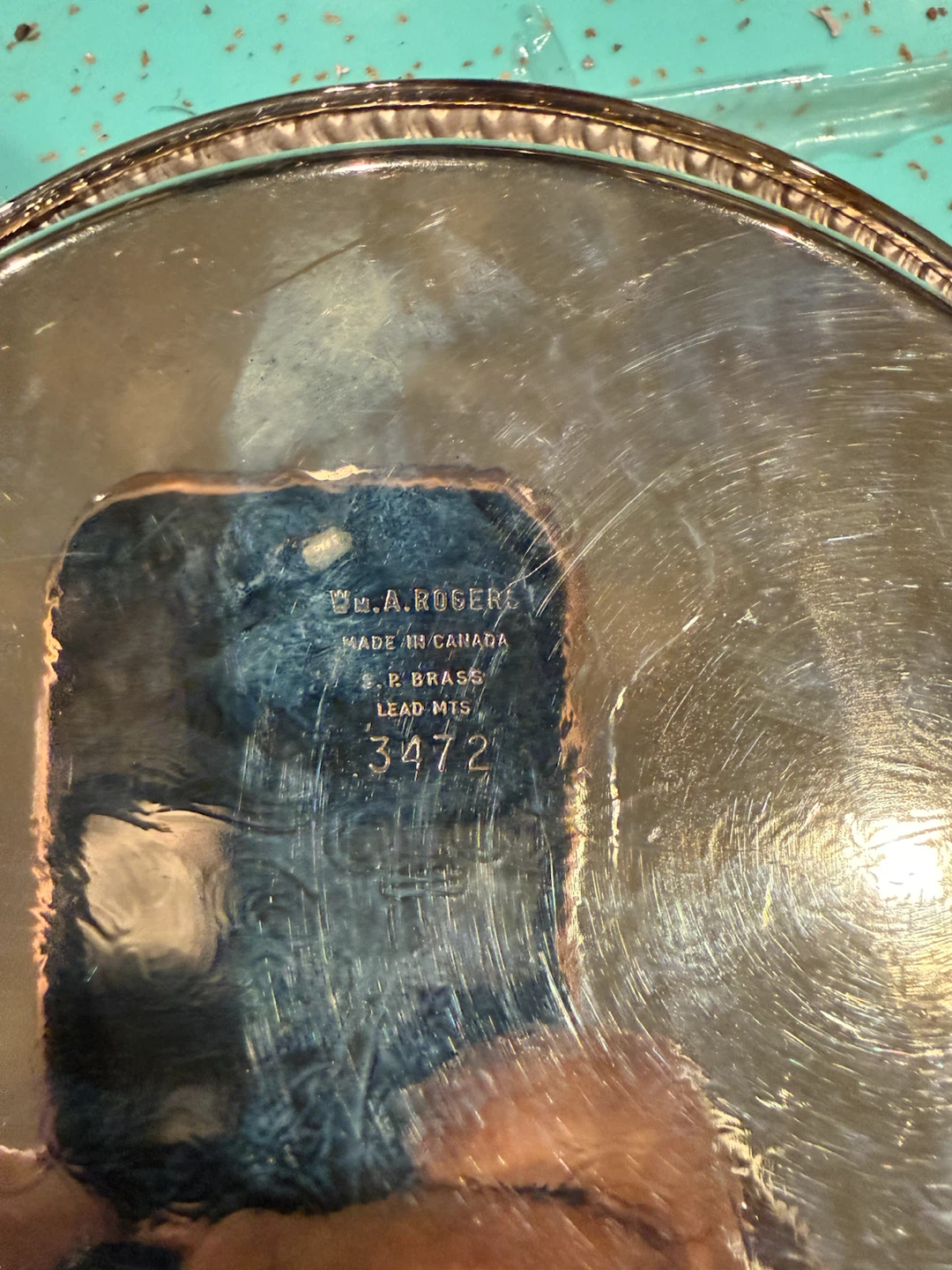 Wm. A. Rogers Silver-Plated Brass Serving Tray - photo 2