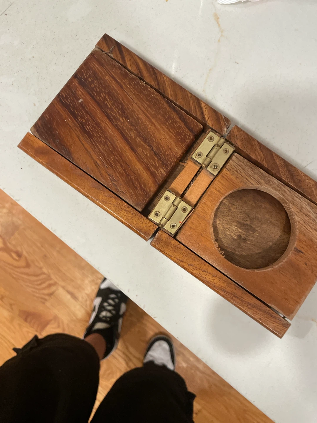 Hand-Painted Wooden Wine Bottle Box - photo 2