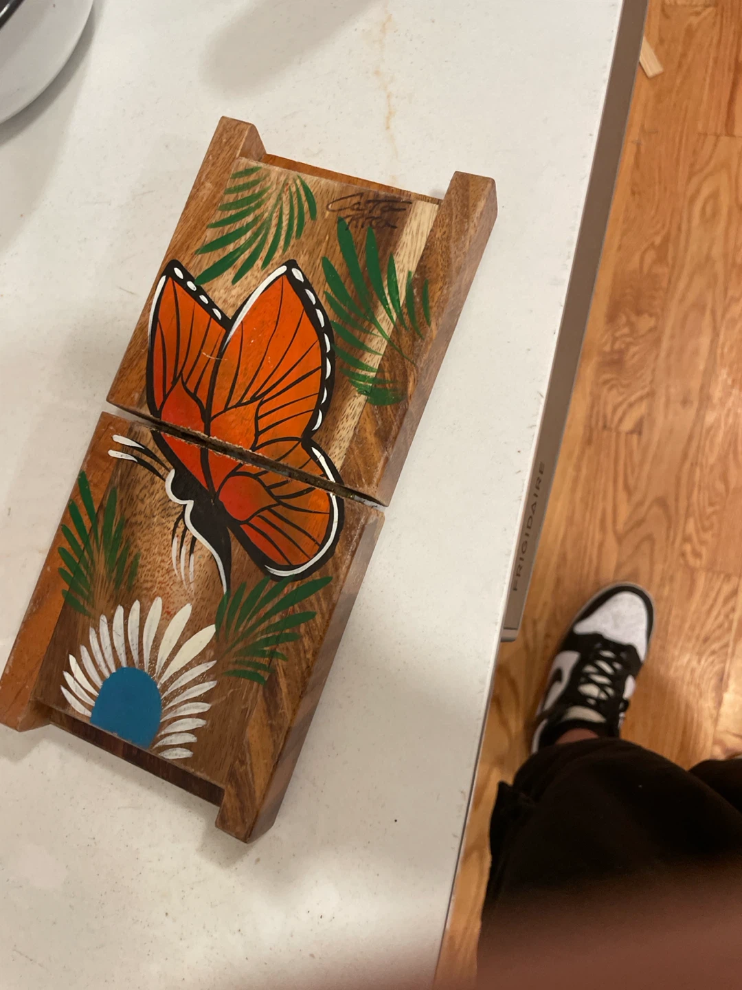 Hand-Painted Wooden Wine Bottle Box - photo 5