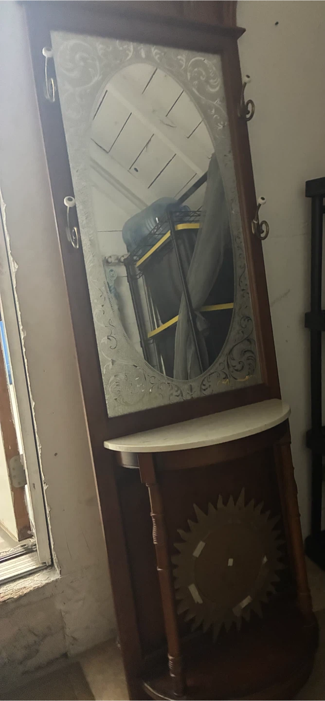 Vintage Hall Tree with Mirror