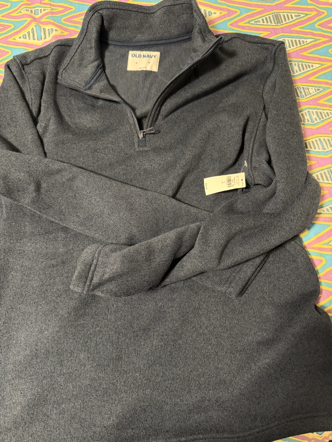 Old Navy Quarter-Zip Sweater - Grey - Size Large