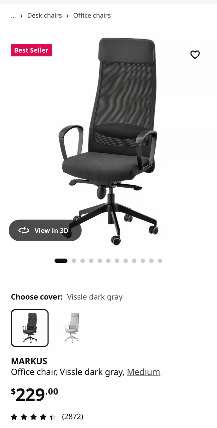 IKEA MARKUS Office Chair in Dark Gray - photo 4