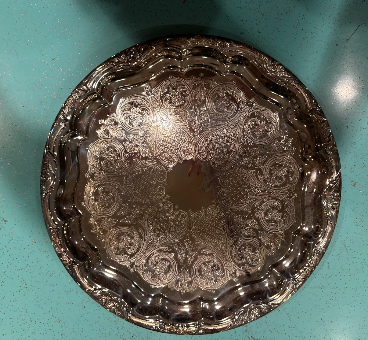 Wm. A. Rogers Decorative Silver-Plated Brass Tray