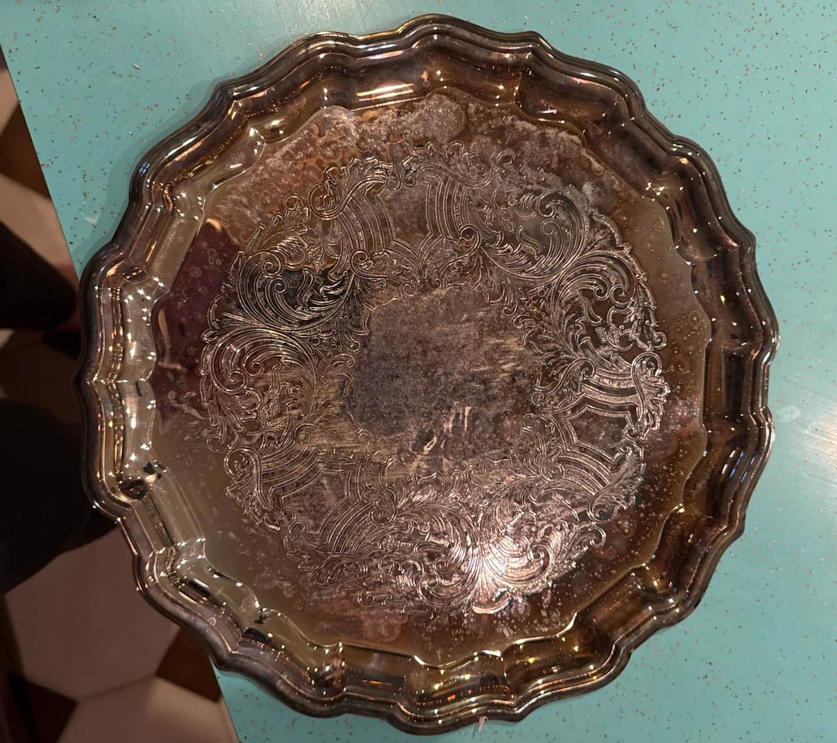 Vintage S.R. Brass Serving Tray