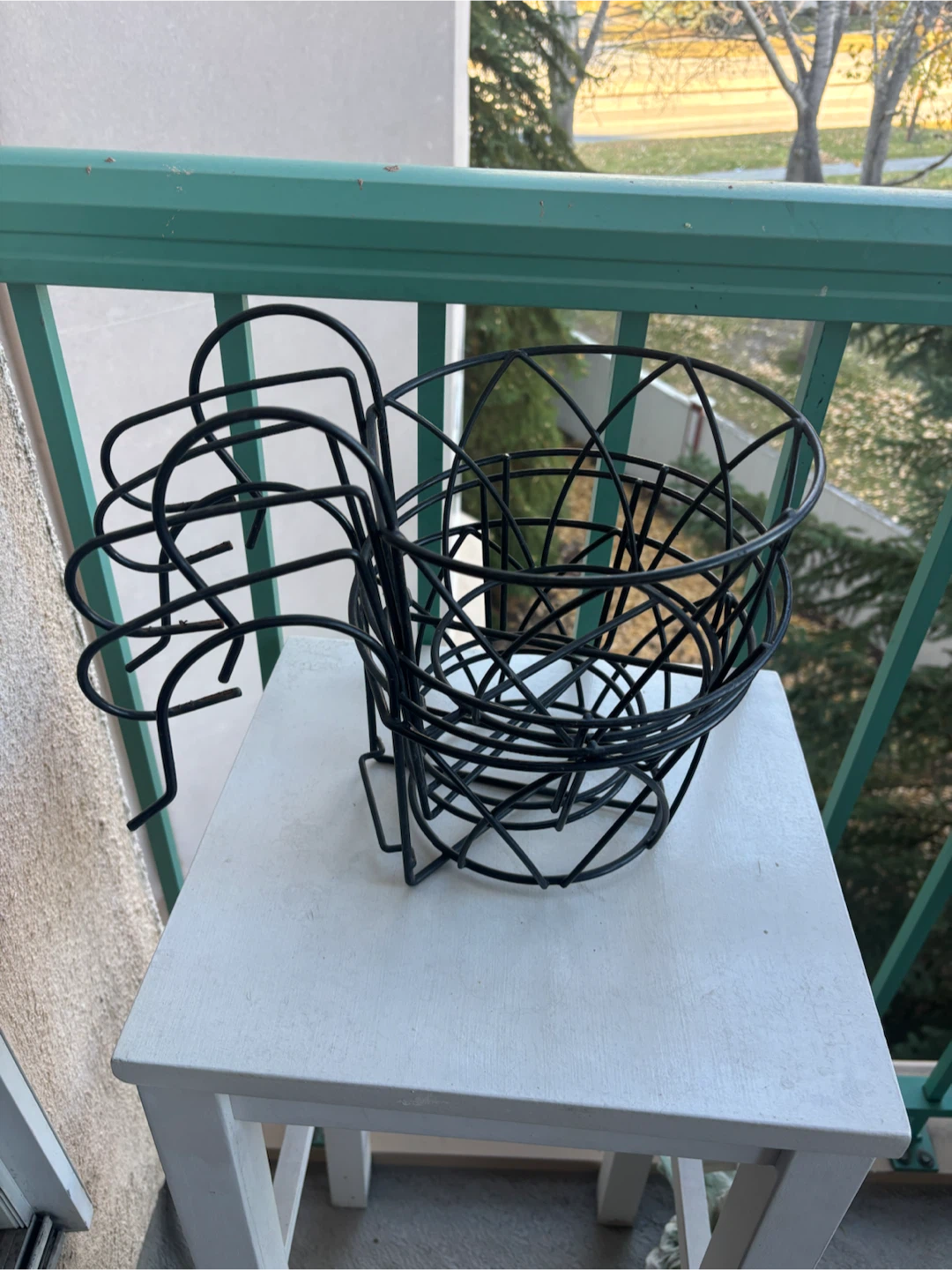 Black Metal Railing Hanging Planter Basket - photo 2