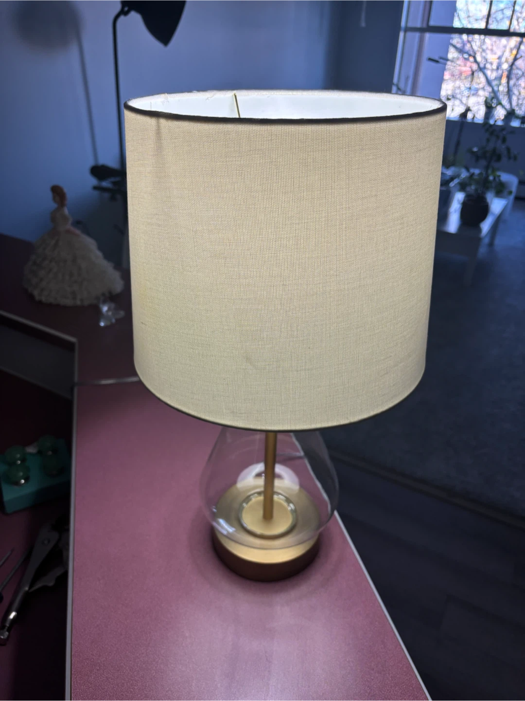 Modern Gold and Glass Table Lamp
