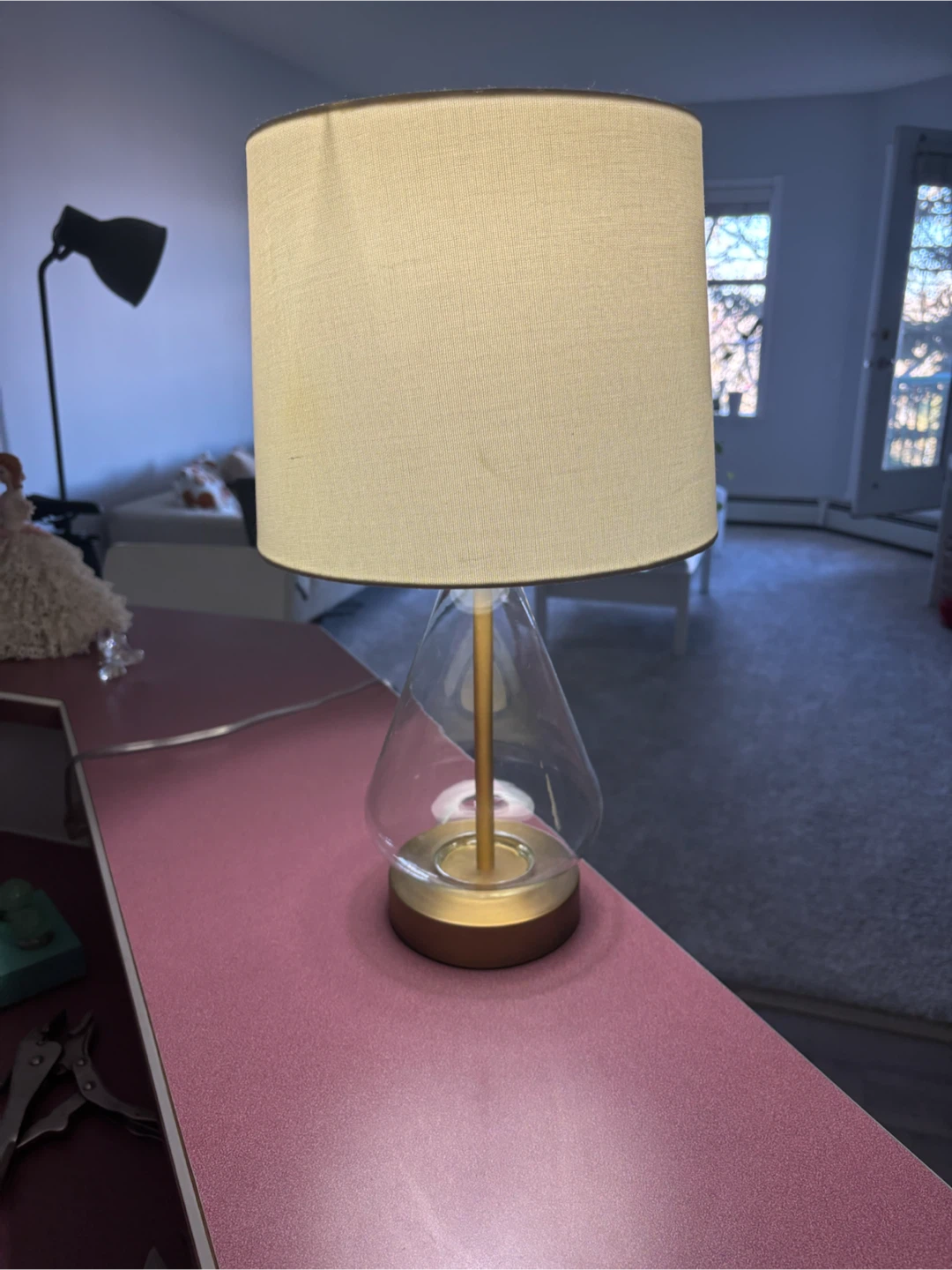 Modern Gold and Glass Table Lamp - photo 2