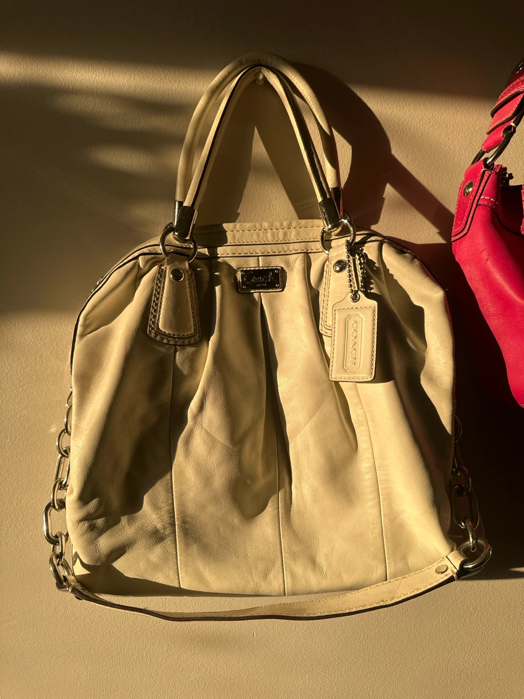 Coach Off-White Leather Handbag