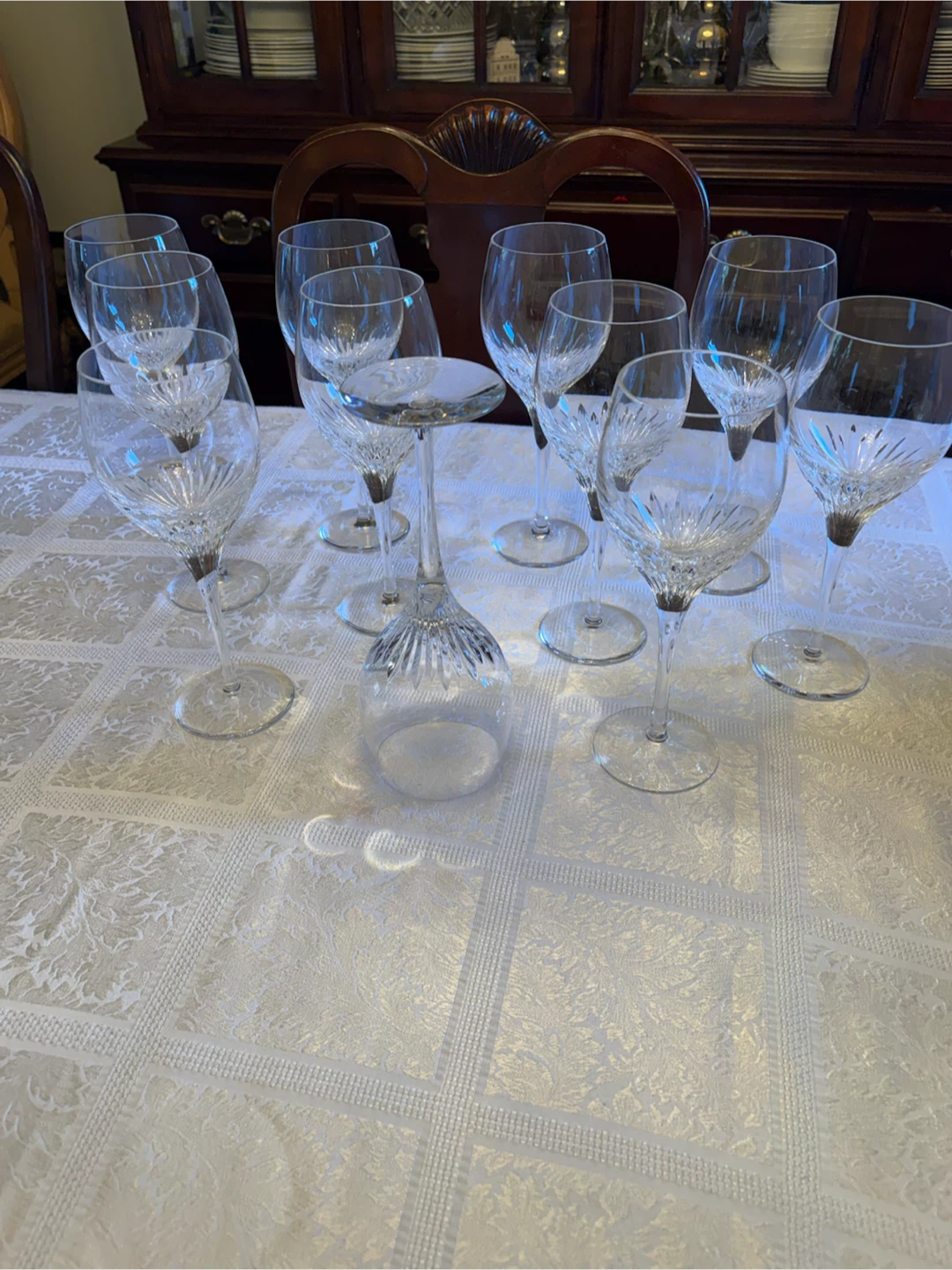 Set of 11 Crystal Wine Glasses by Atlantis “Cello” pattern - photo 2