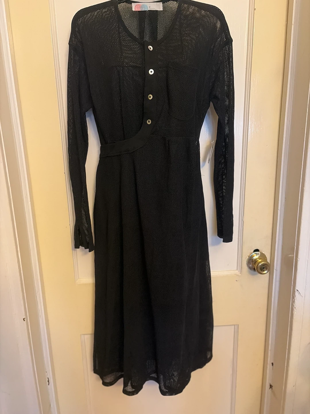 FP Beach Black Mesh Cover-Up Dress