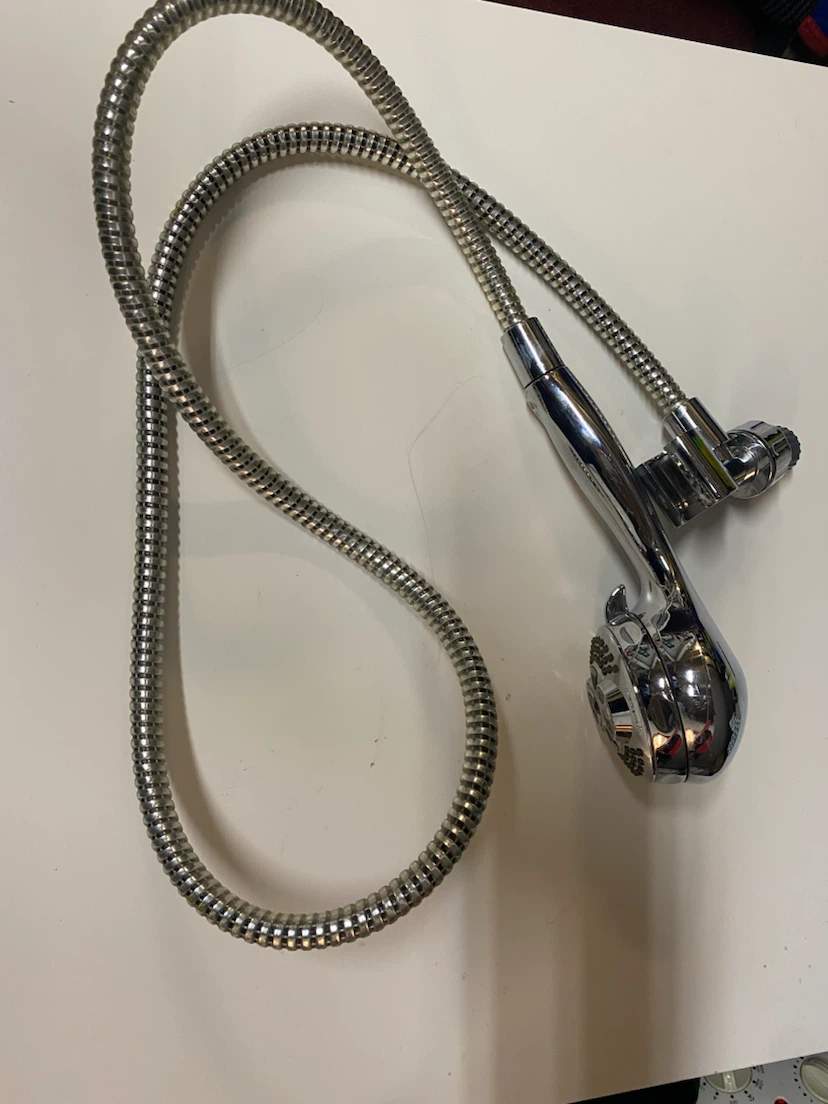 Chrome handheld shower head with hose