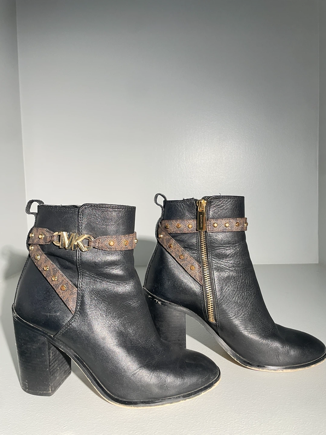 Michael Kors Black Leather Ankle Boots