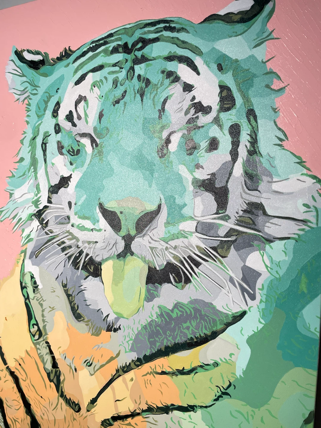 Pop Art Original Tiger Acrylic Painting on Canvas (30" x 40") - photo 2