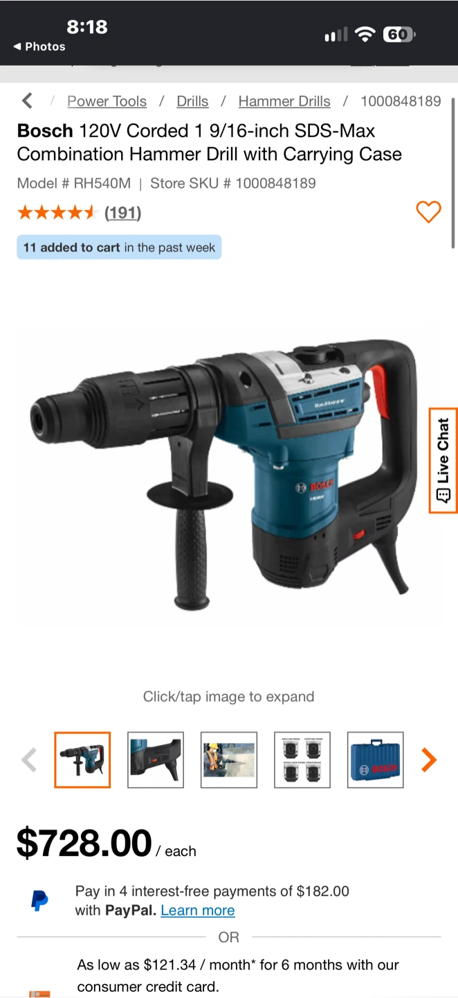 Bosch RH540M SDS-Max Hammer Drill - photo 3