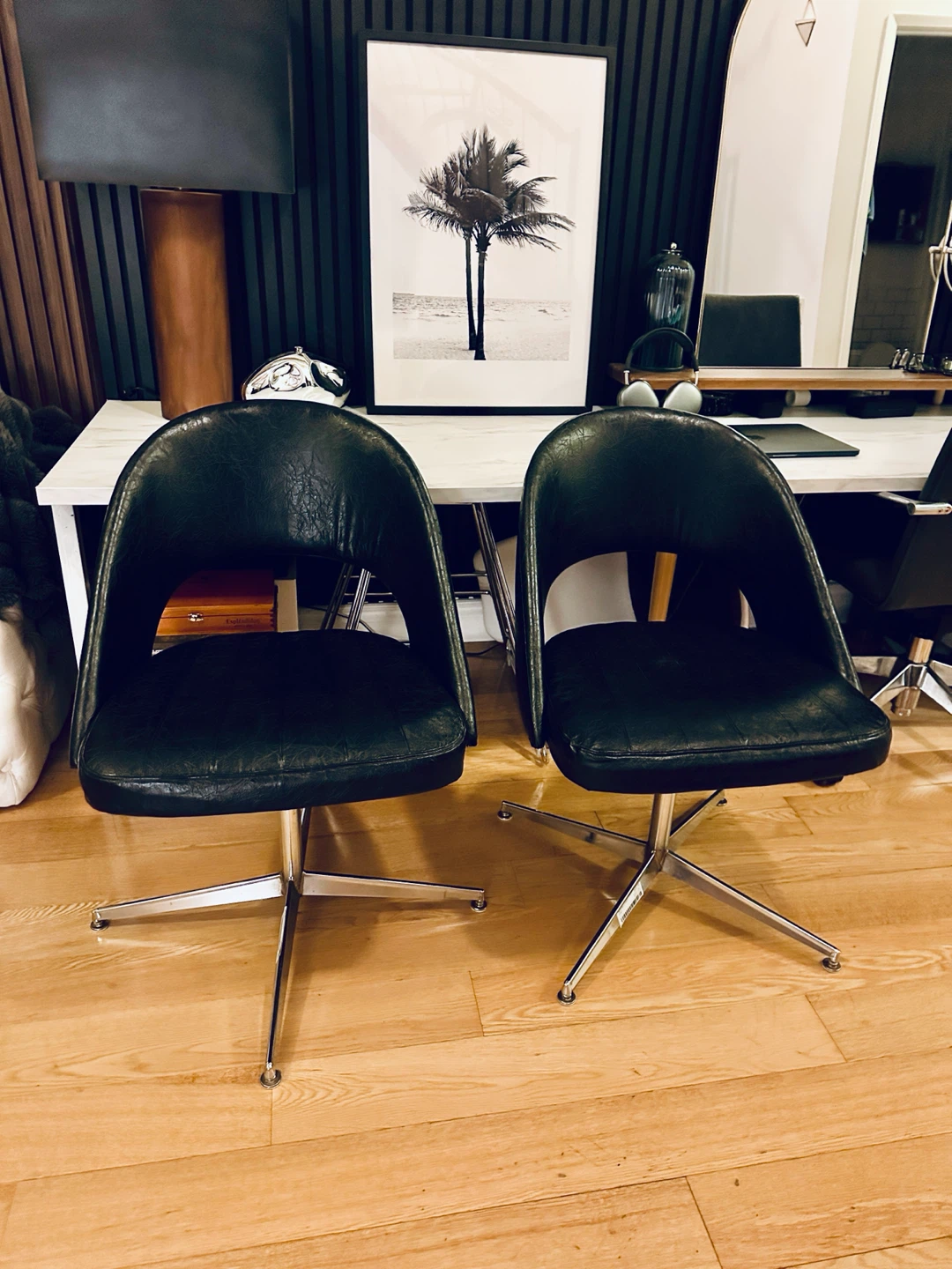 2 VINTAGE MCM CHROME ACCENT CHAIRS DINING DESK SIDE OFFICE - photo 5