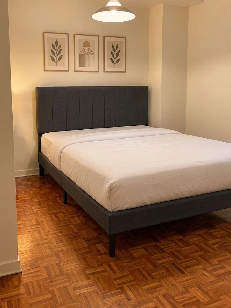Dark Grey Queen Upholstered Bed Frame