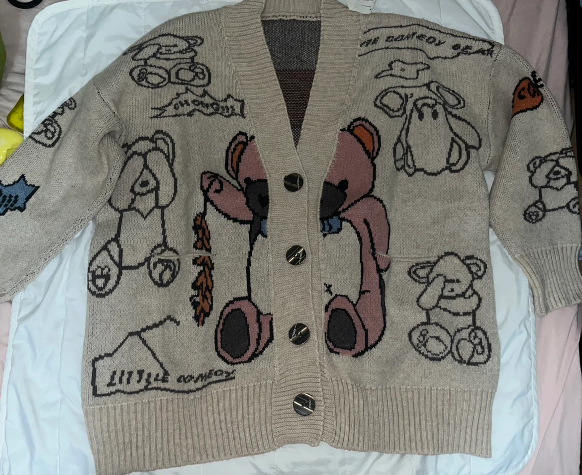 Little Comedy Bear Knit Cardigan - photo 2