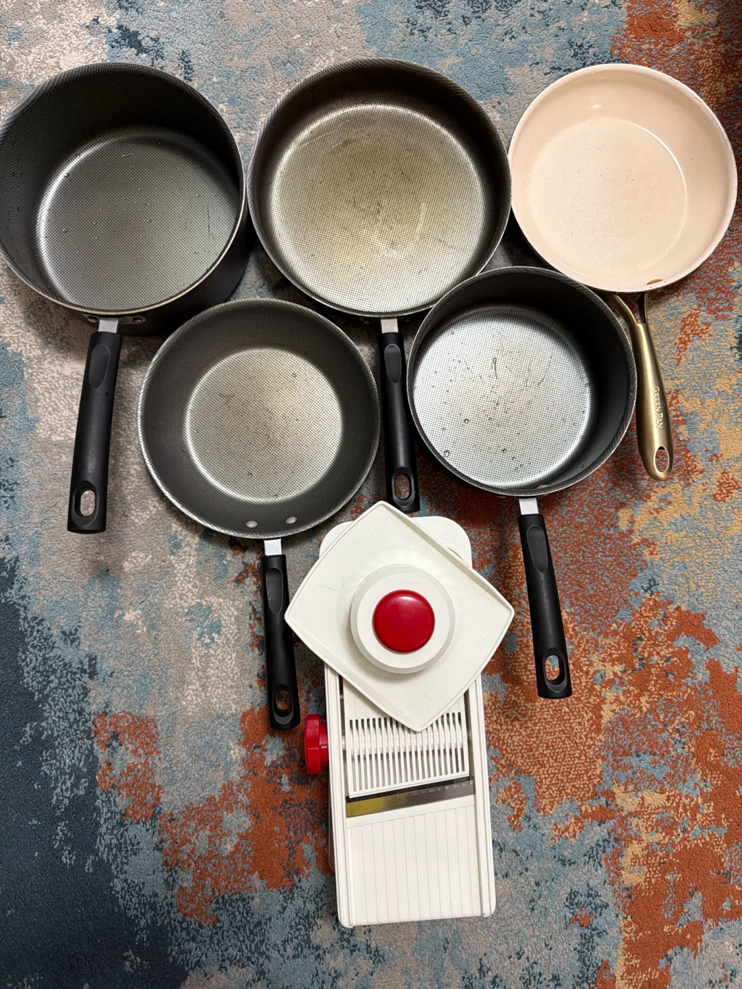 Assorted GreenPan Cookware and Mandoline Slicer