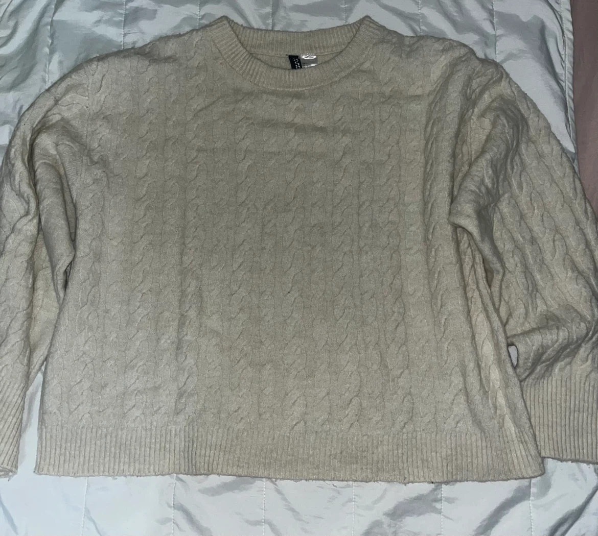 H&M DIVIDED Cable Knit Sweater Cream - photo 2