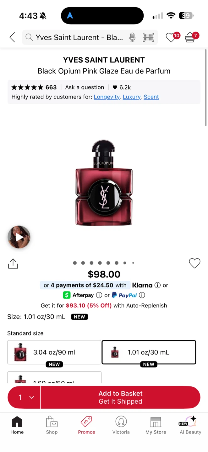 Yves Saint Laurent Black Opium Pink Glaze 1 oz Perfume - photo 3