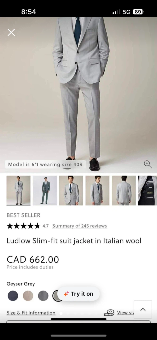 Mens J Crew Suit Jacket Loro Piana Fabric Small - photo 4