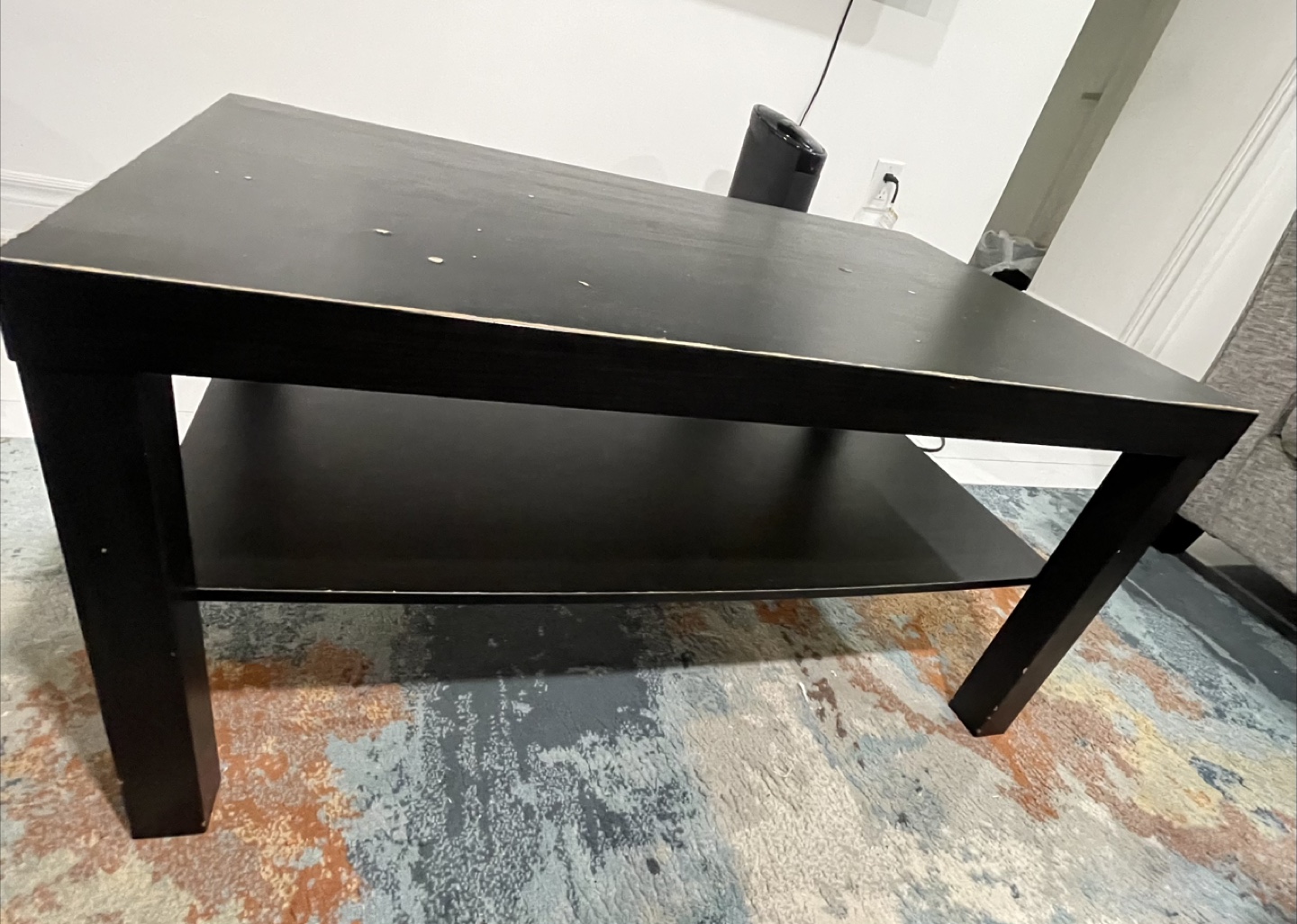 Black coffee table with lower shelf - photo 3