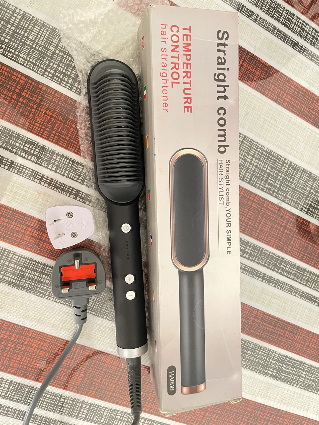 Temperature Control Hair Straightening Comb - photo 3