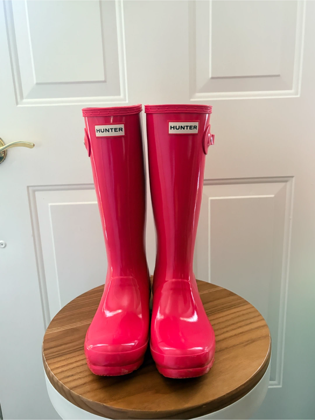 Girls Hunter Gloss Rain Boots Bright Pink - size 5