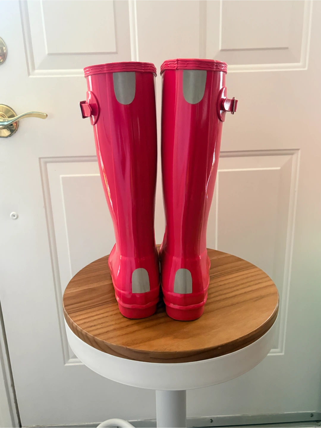Girls Hunter Gloss Rain Boots Bright Pink - size 5 - photo 2